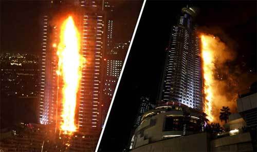 Cao ốc chọc trời ở Dubai cháy lớn trước năm mới