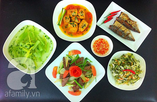 Thực đơn 55 ngàn đồng với 5 món ngon cơm
