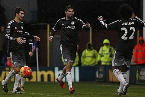 Diego Costa nâng tỷ số lên 3-0 cho Chelsea