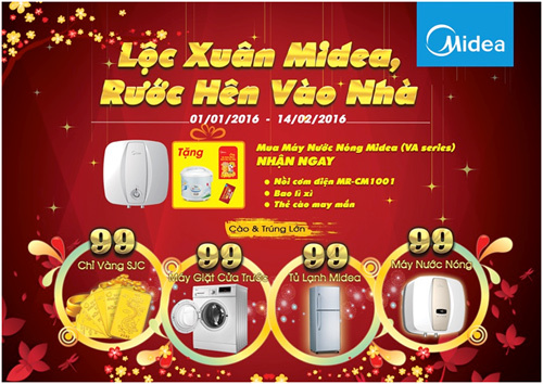 Midea: Tắm nóng sảng khoái, thoải mái nhận quà