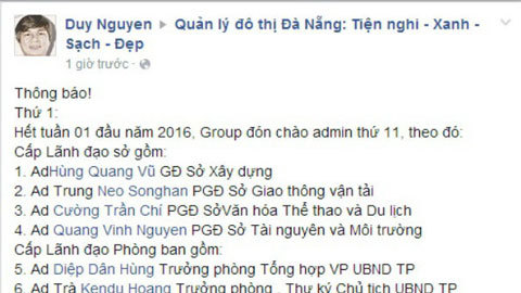 Đà Nẵng: Giám đốc sở kiêm admin facebook