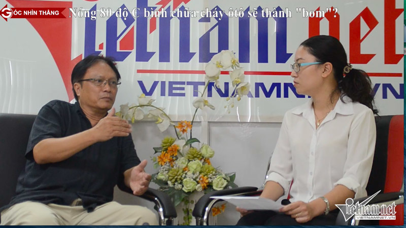 80 độ C, bình chữa cháy ô tô sẽ thành