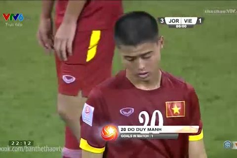 Duy Mạnh rút ngắn tỉ số cho U23 Việt Nam