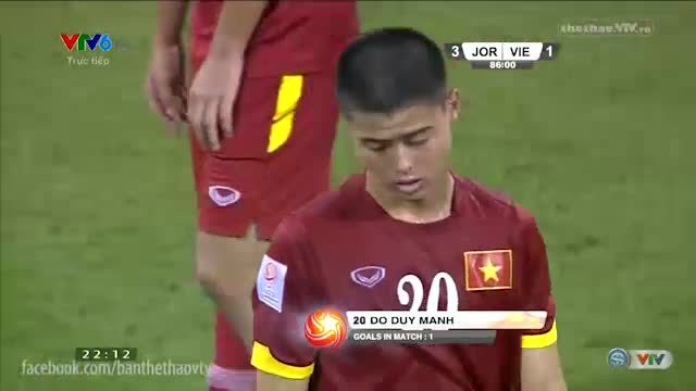 Duy Mạnh rút ngắn tỉ số cho U23 Việt Nam