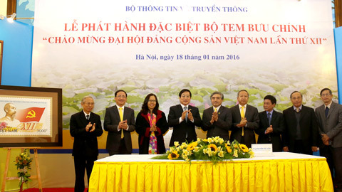 Phát hành bộ tem chào mừng Đại hội Đảng lần thứ XII