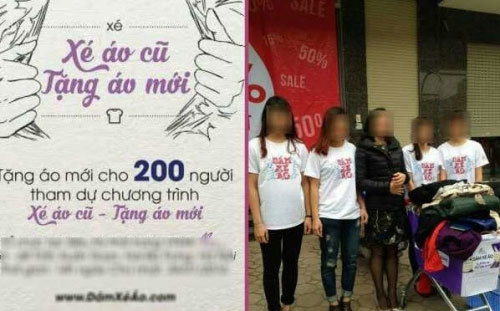 Khuyến mại 'Xé áo cũ - tặng áo mới' ở Hà Nội gây bức xúc