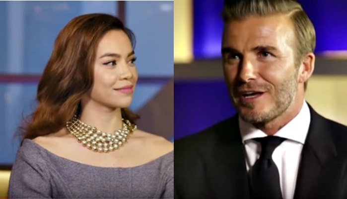Hà Hồ nói chuyện tiếng Anh cùng David Beckham