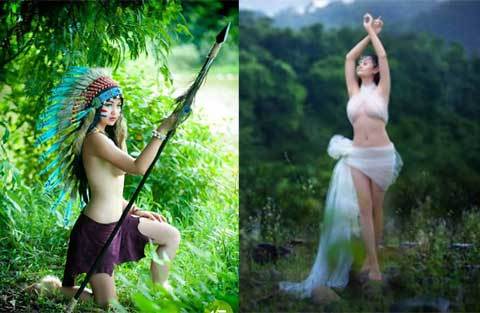 Những cô gái bán nude gây 