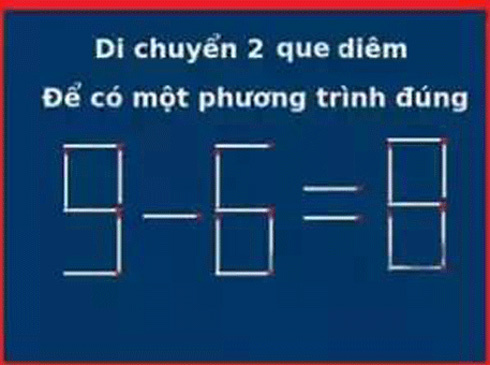 3 cách di chuyển đúng cho bài toán que diêm