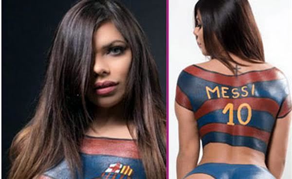 Miss Bumbum vẽ lên cơ thể bốc lửa vinh danh Messi