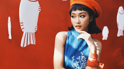 Hotgirl Khả Ngân lạ lẫm trong bộ ảnh mừng năm mới