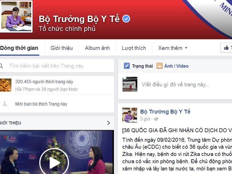 Facebook Bộ trưởng Kim Tiến cập nhật liên tục ngày Tết