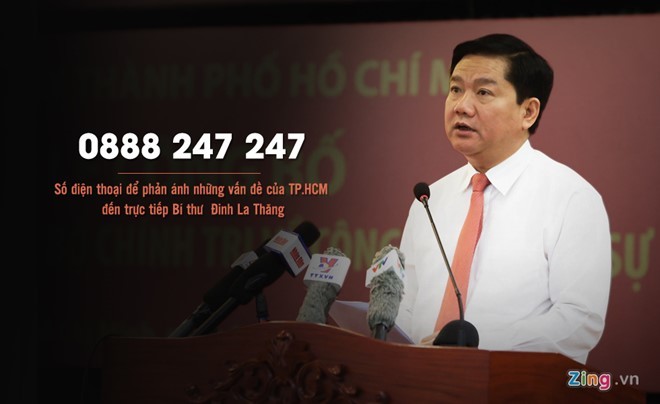 Số hotline của Bí thư Đinh La Thăng là cố định hay di động?