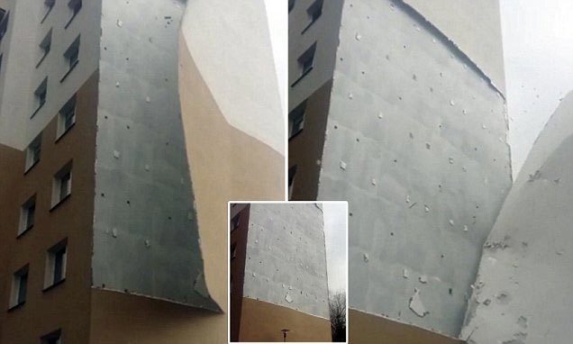 Kinh hoàng cảnh tòa cao ốc bị gió mạnh