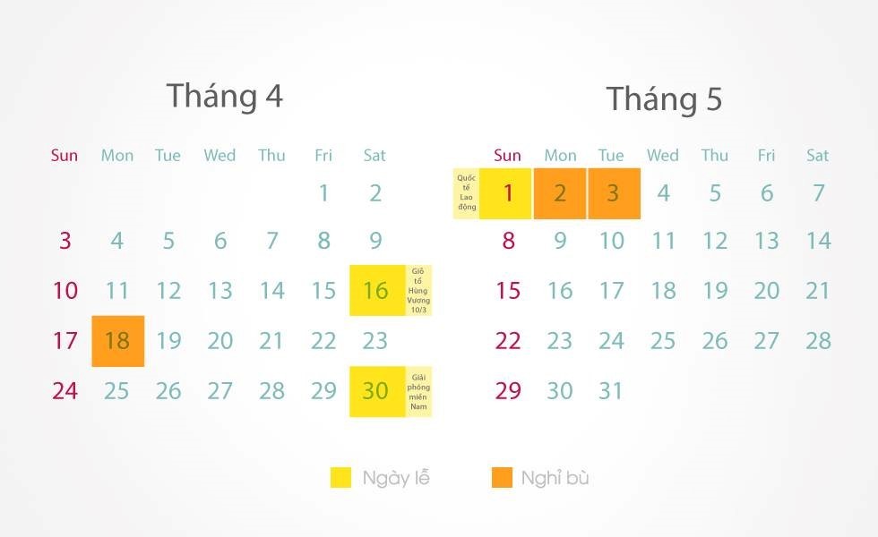 Giỗ tổ Hùng Vương nghỉ 3 ngày, 30/4 nghỉ 4 ngày