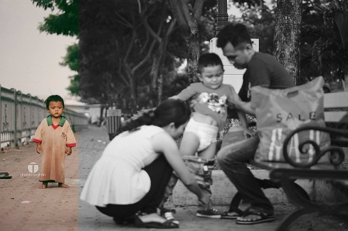 Cảm động bộ ảnh trái ngược về số phận của hai em bé
