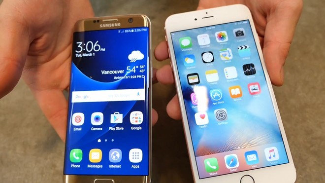 Galaxy S7 edge so độ bền với iPhone 6S Plus