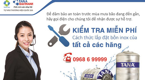 Tân Á kiểm tra miễn phí bồn inox trước mùa mưa bão