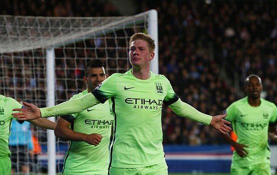 Kevin de Bruyne ghi bàn mở tỷ số cho Man City