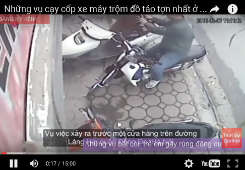 Những vụ cạy cốp xe máy trộm đồ táo tợn nhất ở Việt Nam