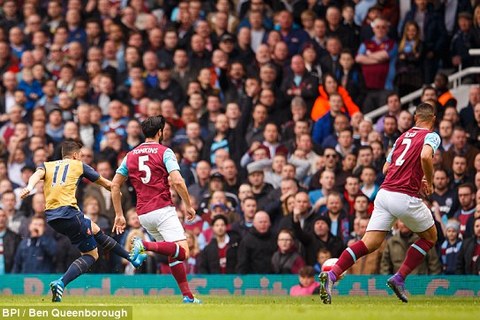 Ozil ghi bàn mở tỷ số cho Arsenal