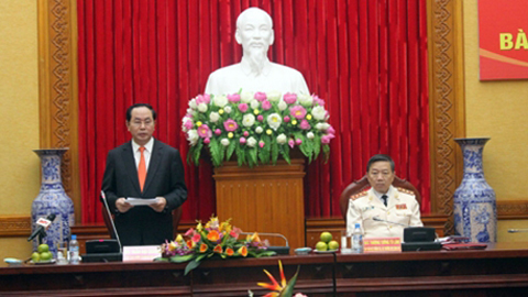 Chủ tịch nước Trần Đại Quang bàn giao công tác Bộ Công an