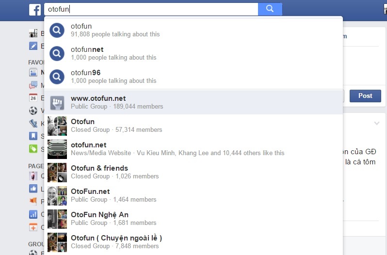 Group OtoFun trên Facebook đột nhiên biến mất