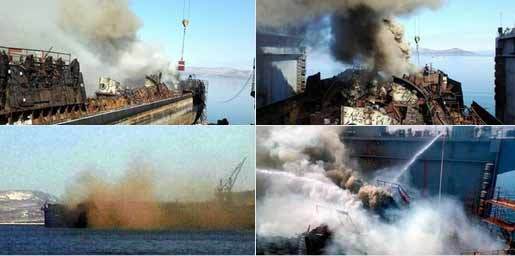 Tàu ngầm hạt nhân của Nga bốc cháy ngùn ngụt