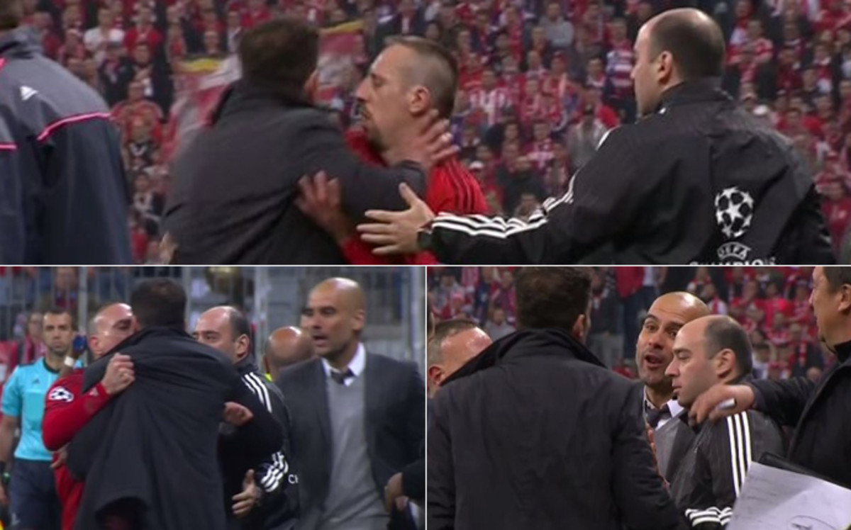 Simeone tát trọng tài, cãi nhau tay đôi với Pep