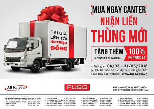 FUSO VN tặng quà khủng khách mua xe Canter