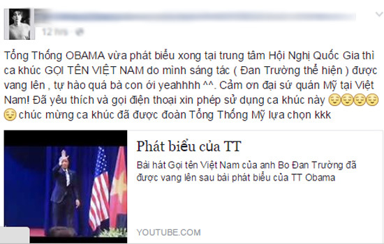 Tiết lộ ca khúc Việt trong buổi giao lưu với Obama