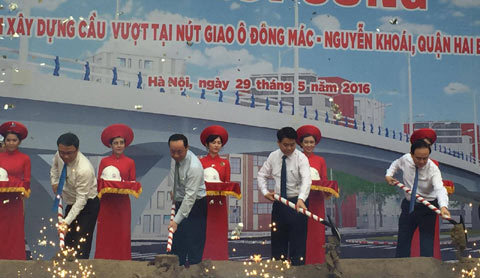 Chủ tịch HN phát lệnh khởi công cầu vượt nút giao Nguyễn Khoái