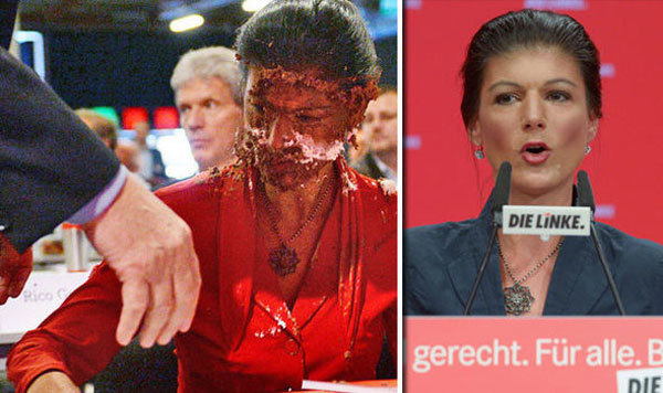 Nữ nghị sĩ Đức bị ném bánh vào mặt
