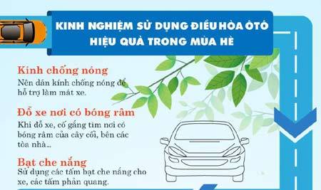 Kinh nghiệm sử dụng điều hòa ôtô trong mùa hè