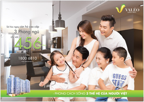Valéo Đầm Sen-căn hộ hiện đại cho gia đình 3 thế hệ