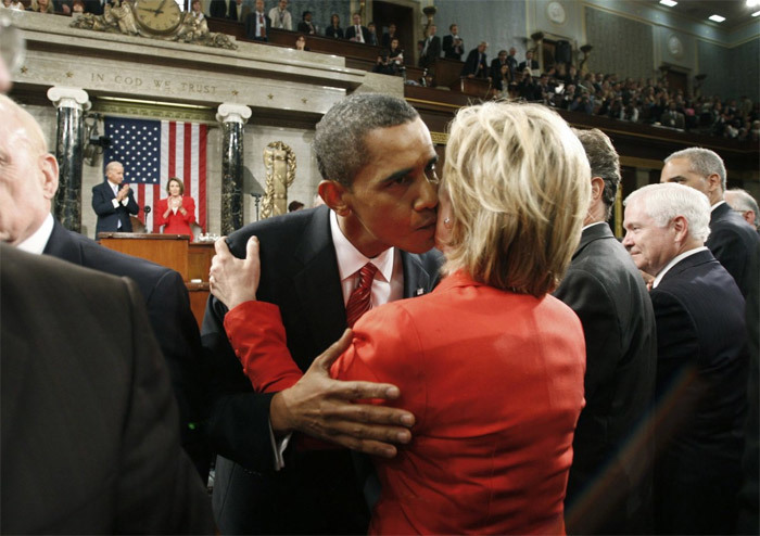 Những hình ảnh thân mật giữa Hillary và Obama
