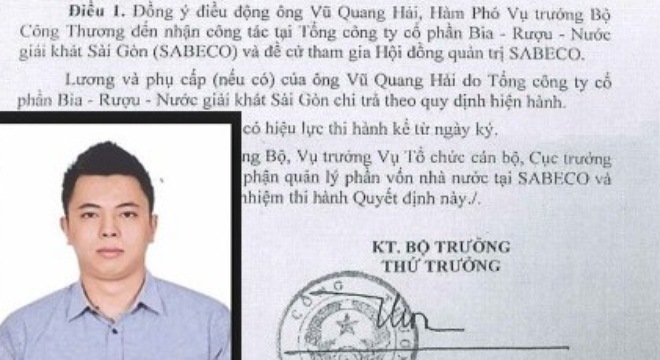 Vafi đáp lời nguyên Bộ trưởng Vũ Huy Hoàng về bổ nhiệm con trai