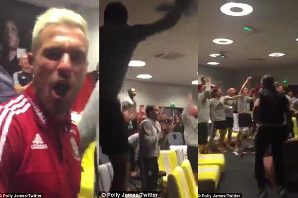 Cầu thủ xứ Wales ăn mừng điên cuồng khi ĐT Anh bị loại