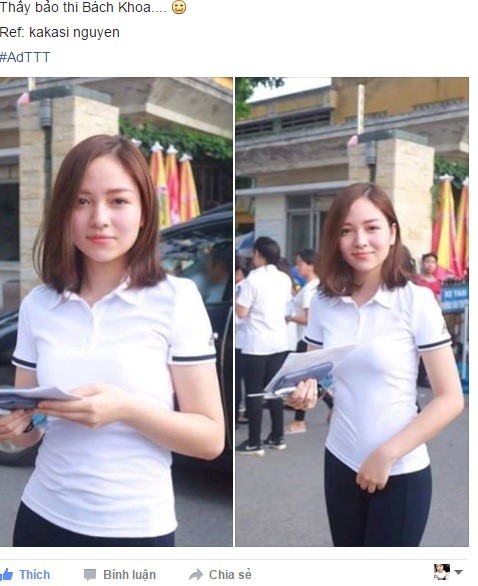 Dân mạng truy tìm cô gái xinh đẹp tại điểm thi ĐH Bách khoa