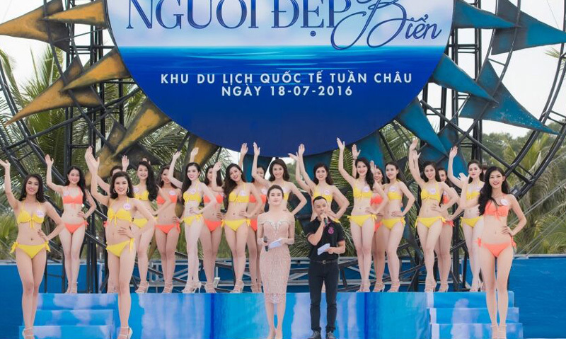 Dàn thí sinh Hoa hậu Việt Nam khoe dáng với bikini