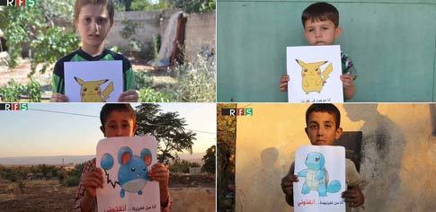 Trẻ em Syria cầm ảnh Pokemon cầu xin giải cứu