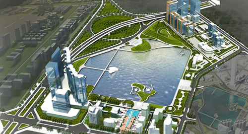 Khởi công công viên, hồ điều hoà Cầu Giấy, Hà Nội