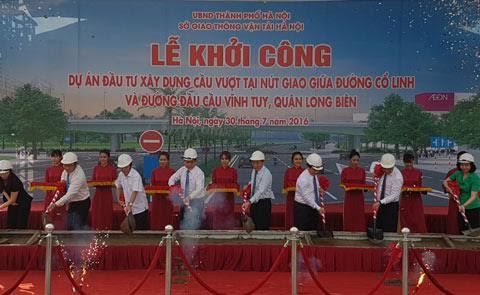 Khởi công cầu vượt nút giao đường Cổ Linh - Vĩnh Tuy