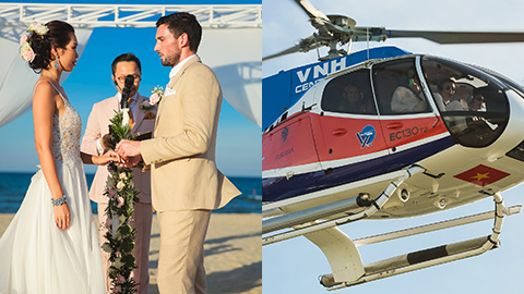 Hà Anh gây sốc với đám cưới trên trực thăng