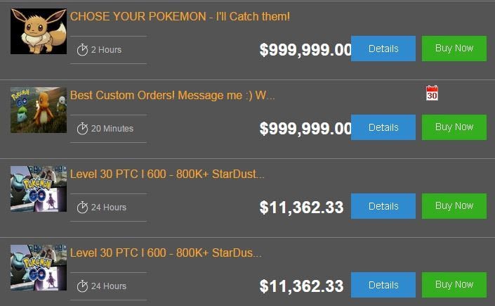 Kiếm hàng ngàn USD nhờ tạo tài khoản Pokemon Go theo đặt hàng