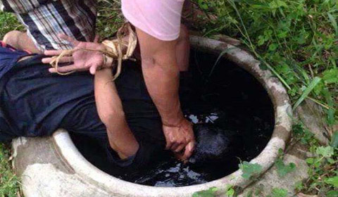 Vợ dìm chồng chết ngạt trong sân nhà