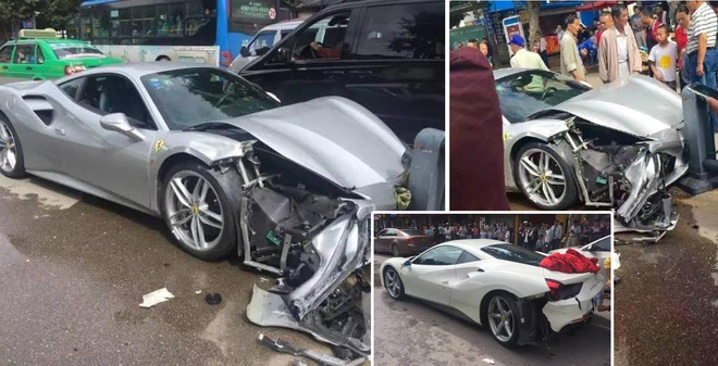 Siêu xe Ferrari tự lao đầu vào dải phân cách vì lý do khó ngờ