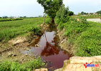 Dòng nước đỏ như máu bủa vây ngôi làng ở Hà Nội
