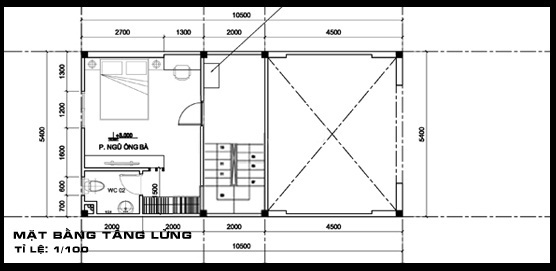 Xây nhà ống 1 tầng có gác lửng hiện đại với 300 triệu