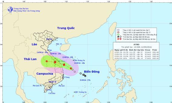 Bão giật cấp 10 đang hướng vào Đà Nẵng - Quảng Ngãi